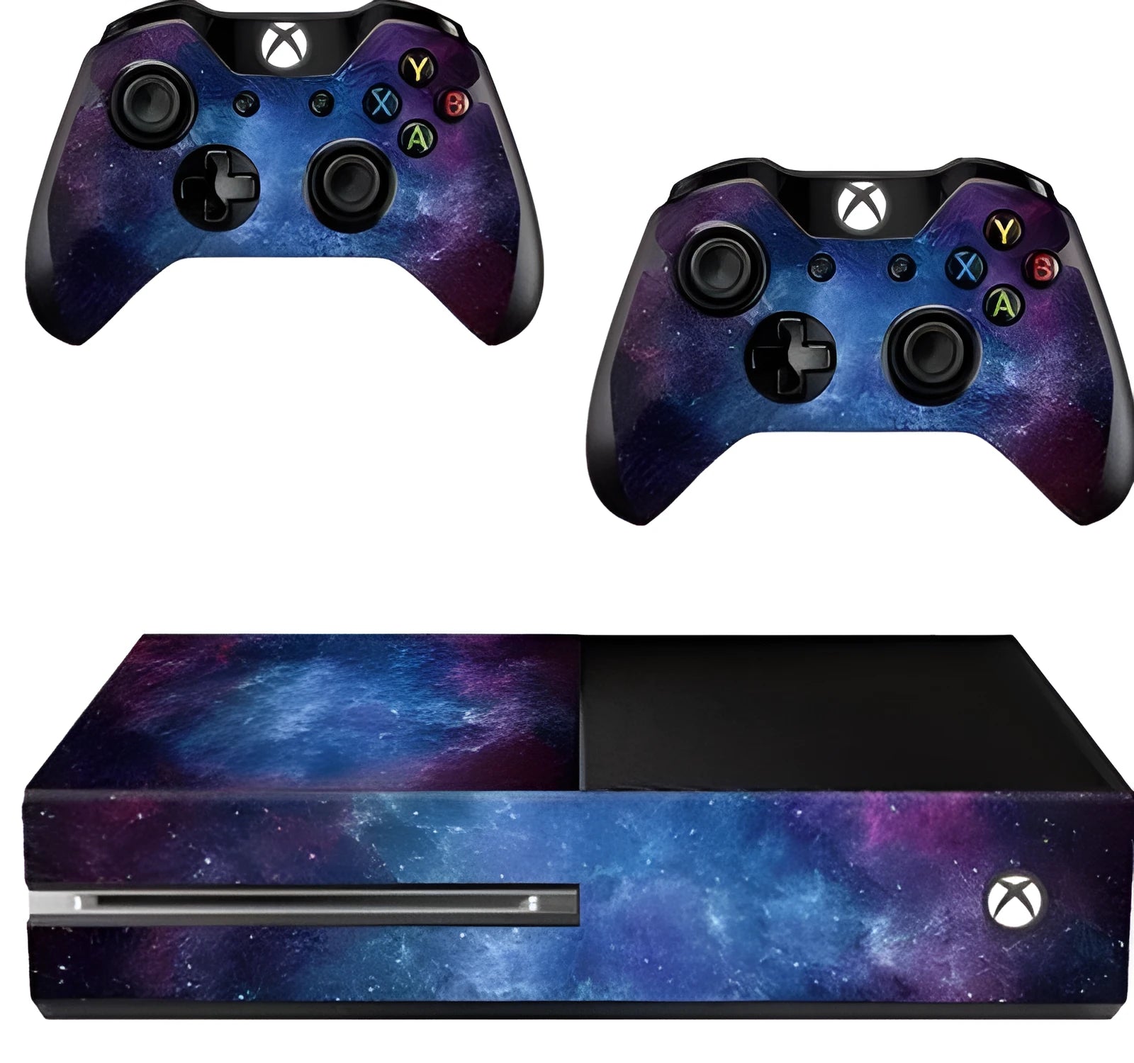 Blue matte Xbox One film skin sticker with 12-wire thickness, scratch-free finish, 5 pieces per pack