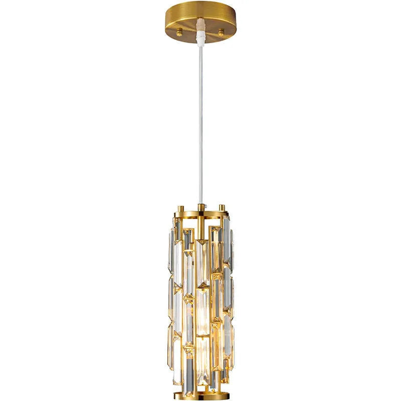 LED industrial style crystal droplight in black finish for bedroom or dining room use