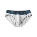 Men's cotton low waist briefs in two-tone colour combinations showing solid colour design