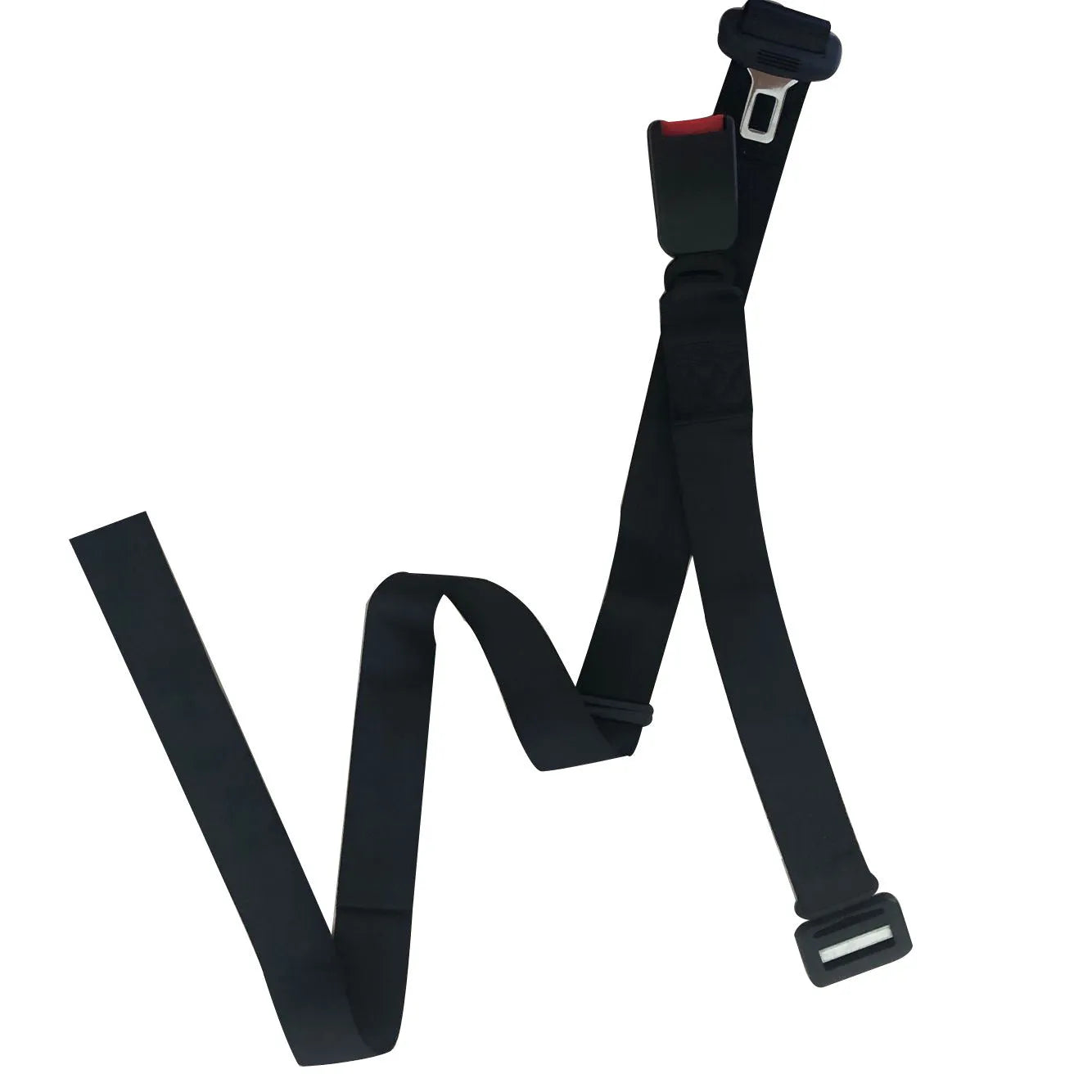 Pregnancy car seat belt for belly support, 1.75m long, polyester and steel, black snap buckle