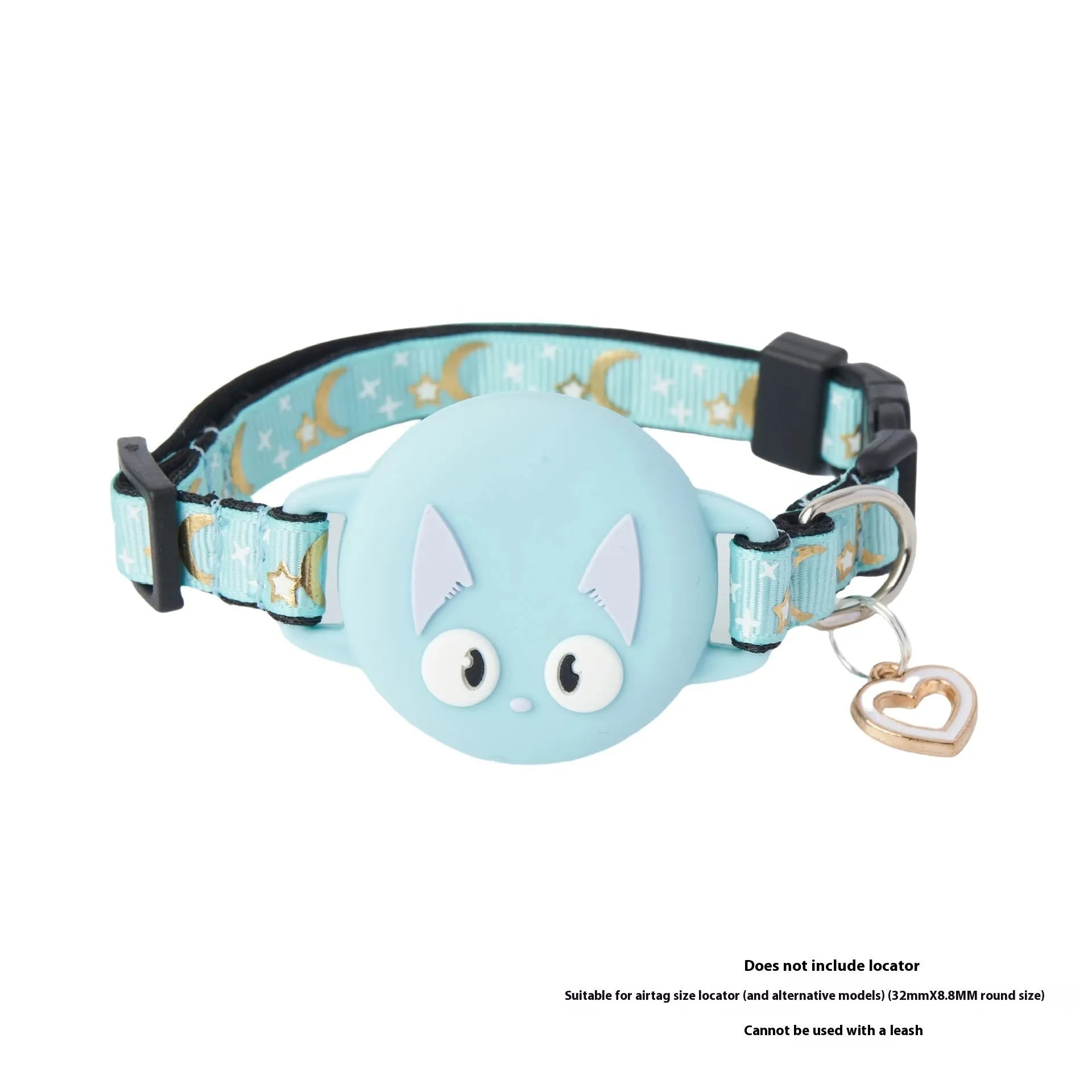 AirTag protective case for cat collars in plastic with adjustable buckle sizing