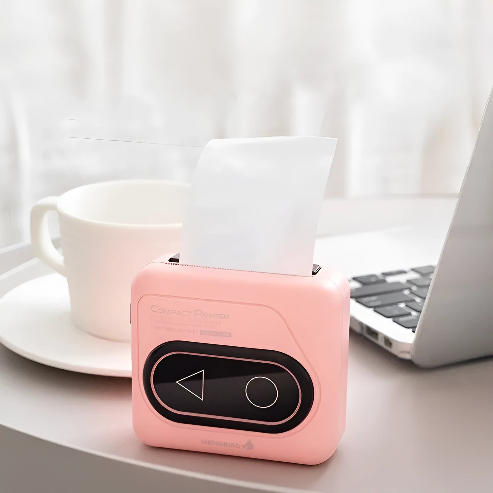 Compact Avocado Green Bluetooth mini thermal printer for mobile phone printing.