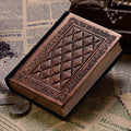 A5 embossed faux leather notepad with super thick pages in bronze or black gold colour