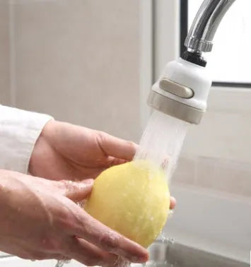 Faucet booster shower 3-mode spray ABS tap attachment white and grey 360-degree rotating for round kitchen taps