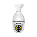 Wireless bulb security camera with compact 5cm by 12cm size and dual-band connectivity for indoor outdoor use