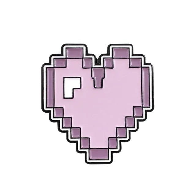 Stereo game console alloy pin badge in three colour options CC1122 CC1123 CC1124 on white background