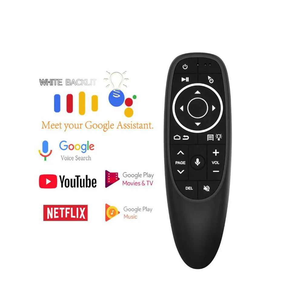 G10 G10S intelligent voice remote control with plastic shell and silicone buttons, showing three model variants.