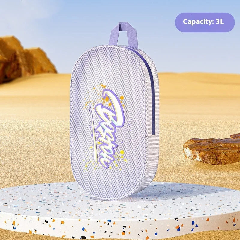 Orange EVA waterproof storage bag for swimming in small 3L and large 7L sizes.