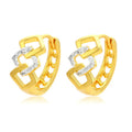 Geometric hollow out gold electroplated alloy earrings with ear clip fitting