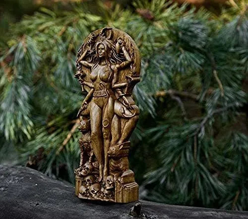 22cm tall synthetic resin Greek Goddess statue on 9x3cm base