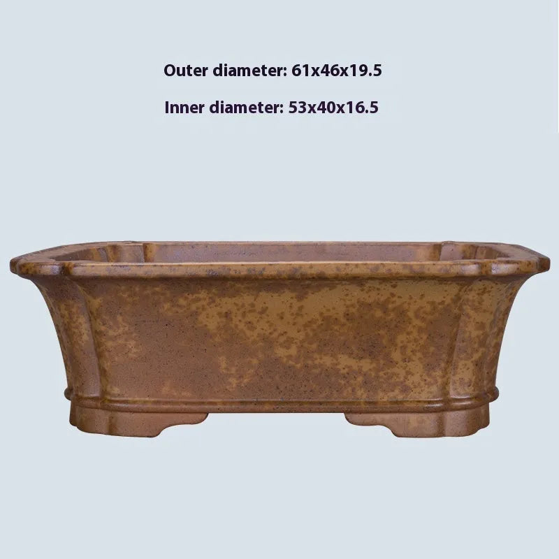 Purple sand rectangular segment flowerpot with adjustable double pumping angle for floor standing home gardening