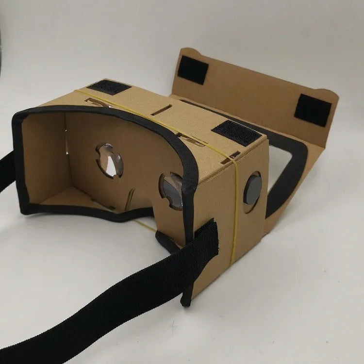 Pink and white foldable cardboard VR glasses viewer for 6-inch mobile phones