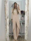 Men's two-piece lounge set with loose fit sweatshirt and trousers in polyester fabric
