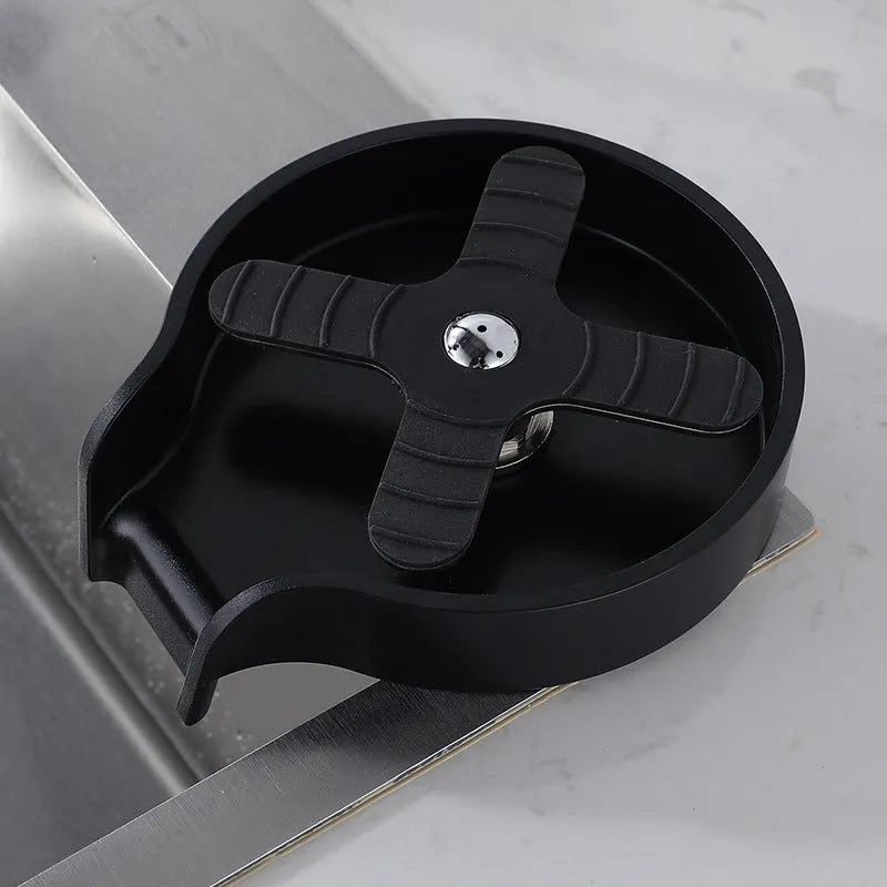 Stainless steel cup washer press faucet on sink counter with lift type handle