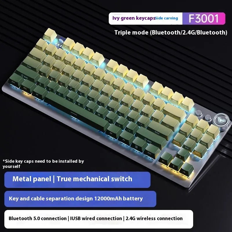 Wireless mechanical keyboard with side engraving and metal case in selected colour