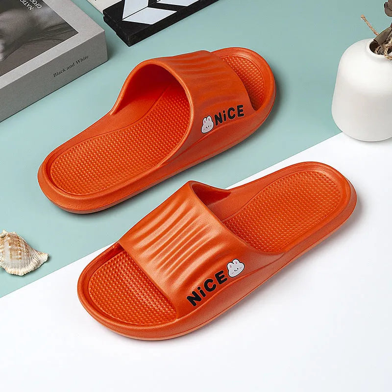 EVA injection moulded cartoon pattern slippers in dark blue with non-slip sole, available in sizes 36-45