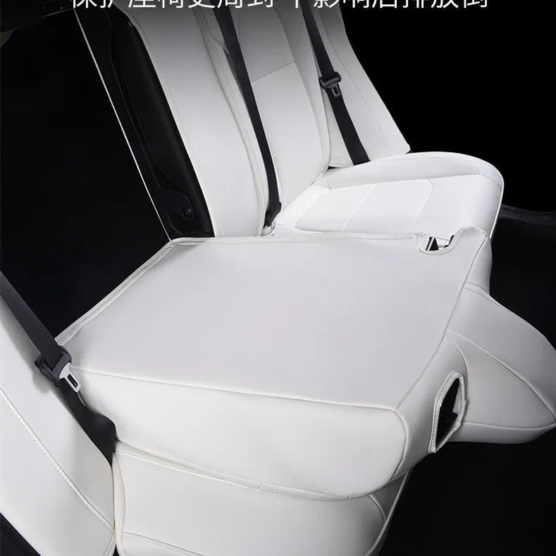 Tesla Model 3/Y car seat cover interior package in black PVC and chloroprene with binding