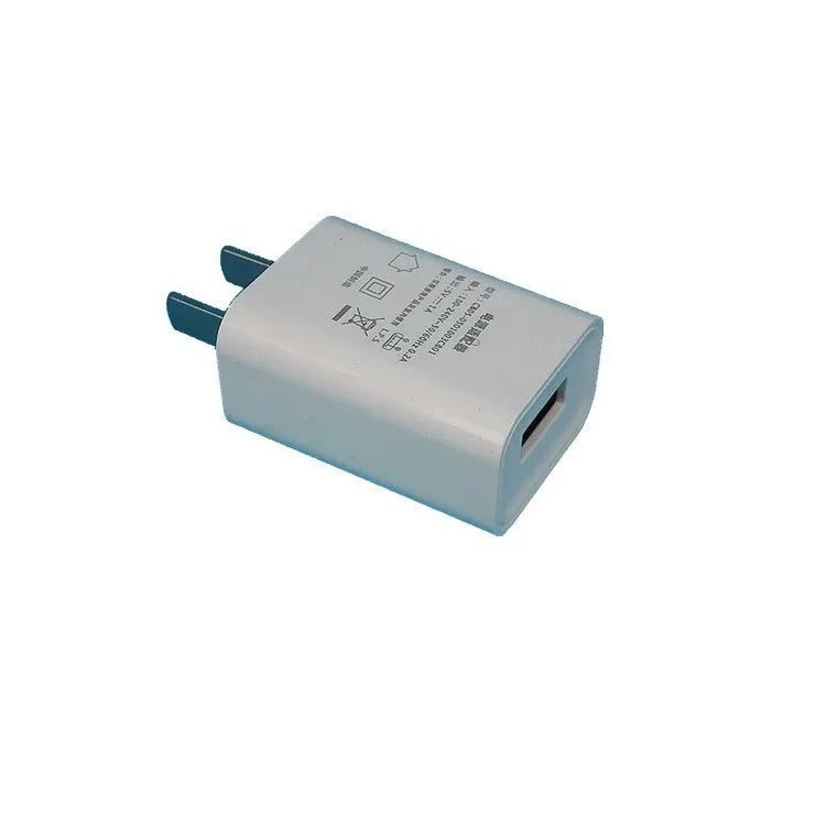 Thin 5V 1A USB wall charger with CE and FCC certification marks