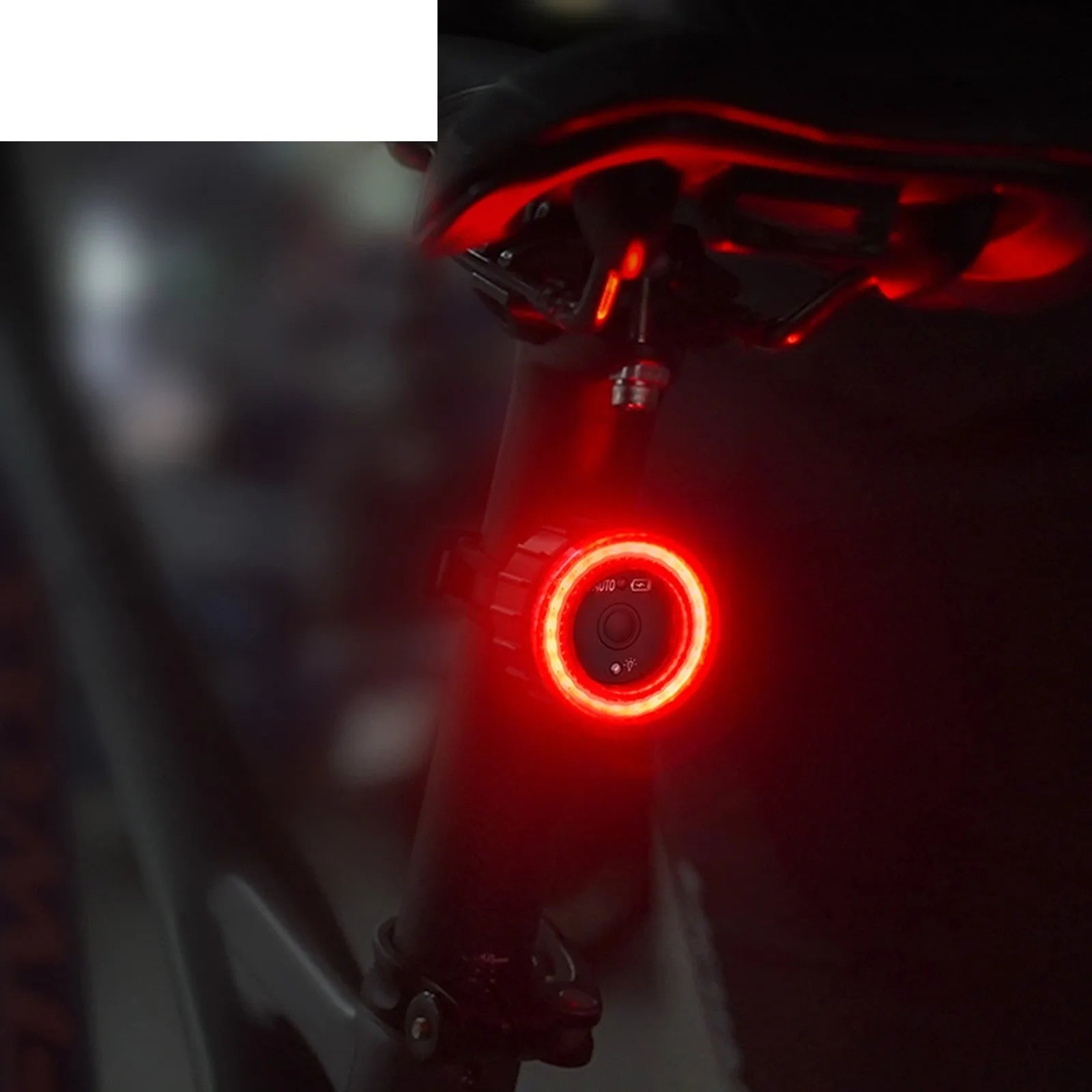 Black intelligent induction brake taillight for bicycles with aluminium alloy construction