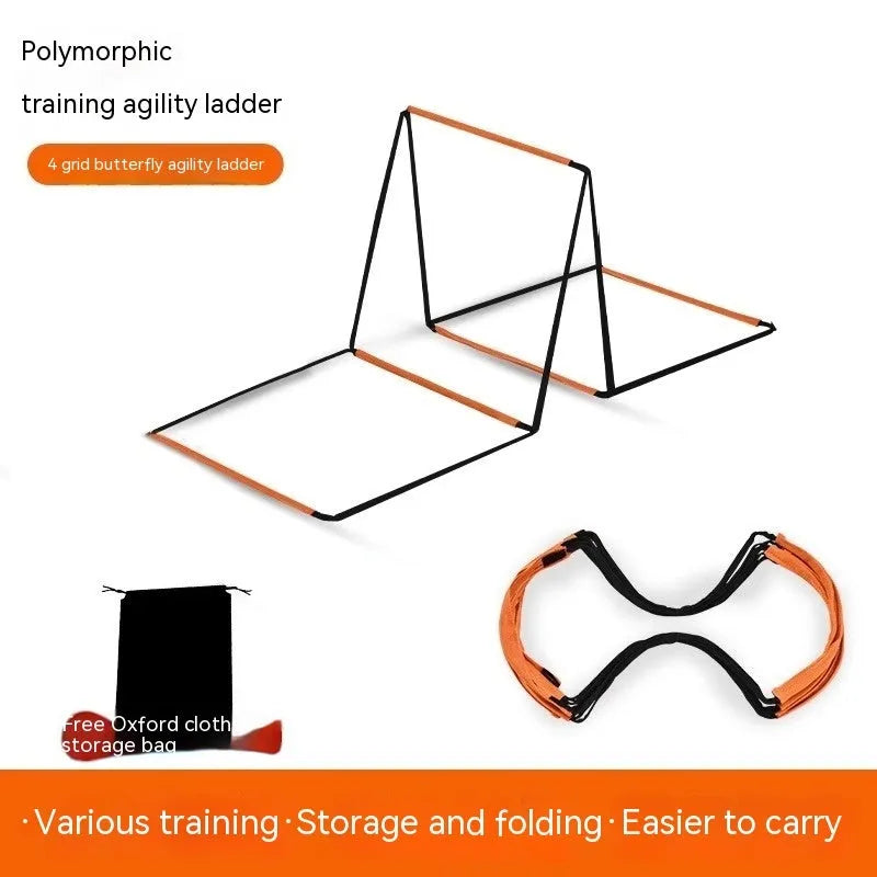 Plastic butterfly agility ladder set for youth physical fitness training with rope ladders