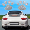 Diamond-encrusted car sticker with butterfly or bear paw design measuring 7 by 6 centimetres
