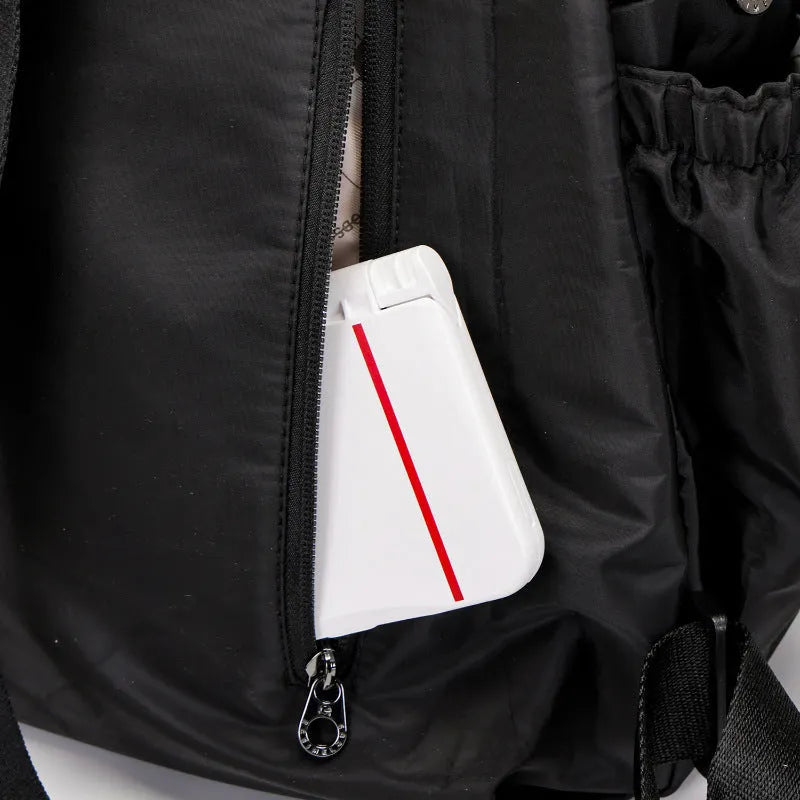 Large outdoor backpack in nylon with sandwich pocket compartments