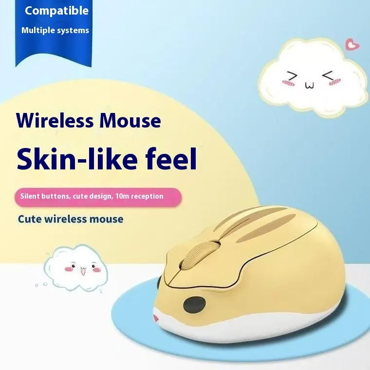 Hamster Bluetooth wireless silent computer mouse in grey mute colour showing compact portable design