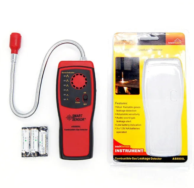 AS8800L portable flammable gas detector unit showing LED display on front panel