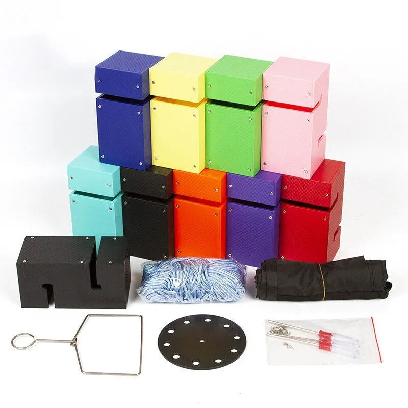 ABS plastic tower block team building set with pull ropes and connecting hardware for group activities