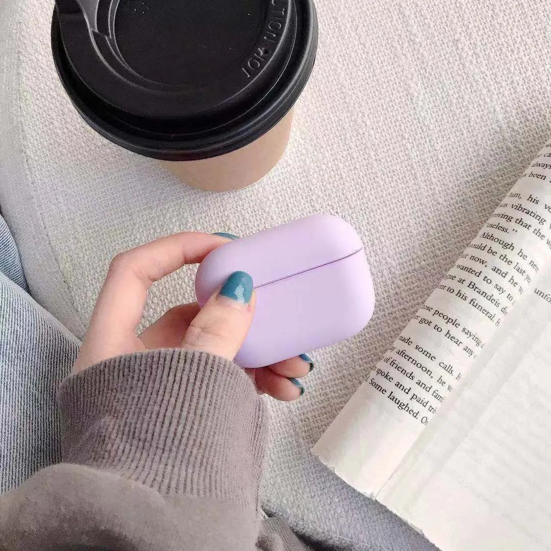 Plastic protective case for AirPods Pro showing multiple colour options