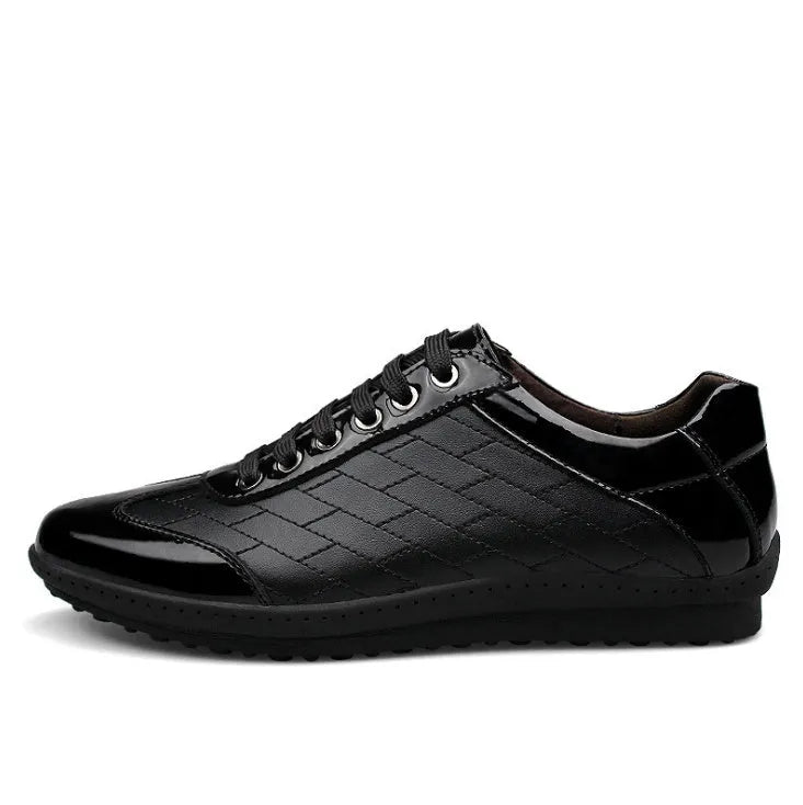 Men's genuine leather oxford shoes in black, handmade, view from side