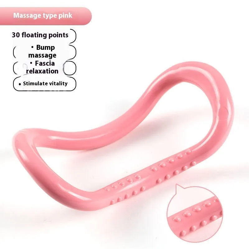 Yoga four piece set with leg stretching device, yoga ring, pedal tensioner and figure eight tension rope