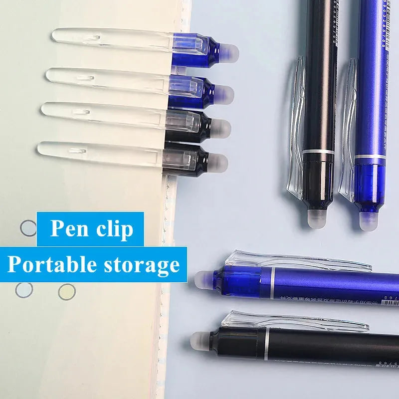 Hot erasable push gel pen with 0.5mm stainless steel nib for elementary school students