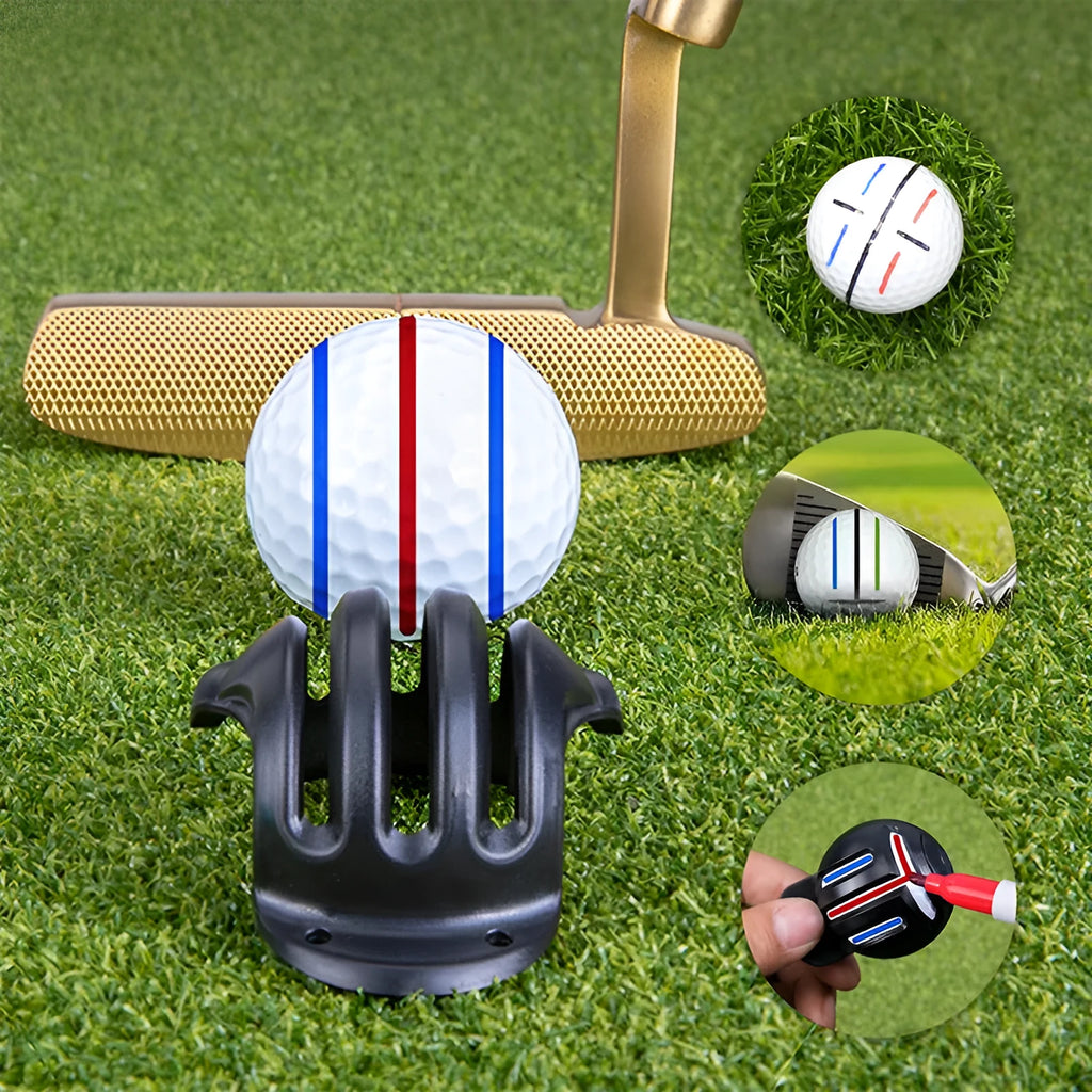 Golf putting alignment training tool with plastic scribers and drawing pens set