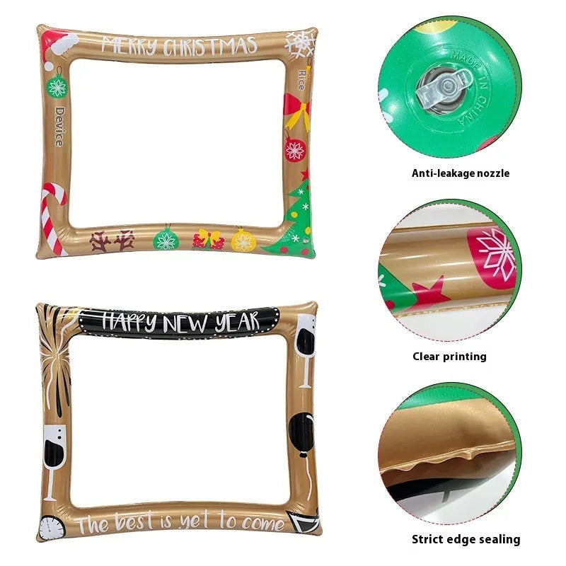 Christmas inflatable photo frame PVC decoration for holiday party photography props
