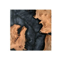 Solid hardwood kung fu tea coaster with heat insulation resin splicing in round tumour green colour