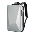 Men's PC hard shell gaming backpack with anti-theft lock in titanium gold silver or xingyao black colour