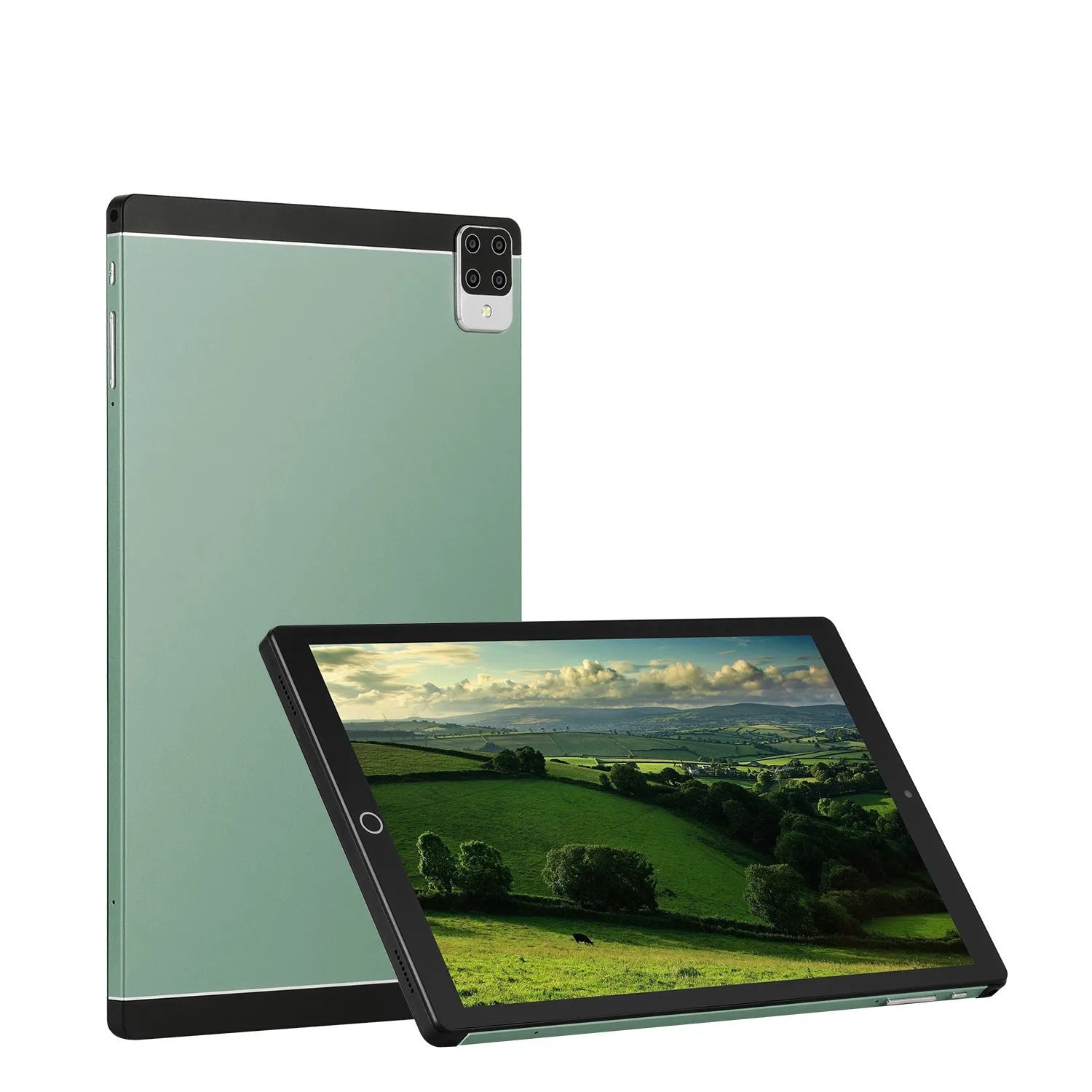 11.6-inch Android tablet in black colour showing homescreen with dual SIM and GPS icons visible