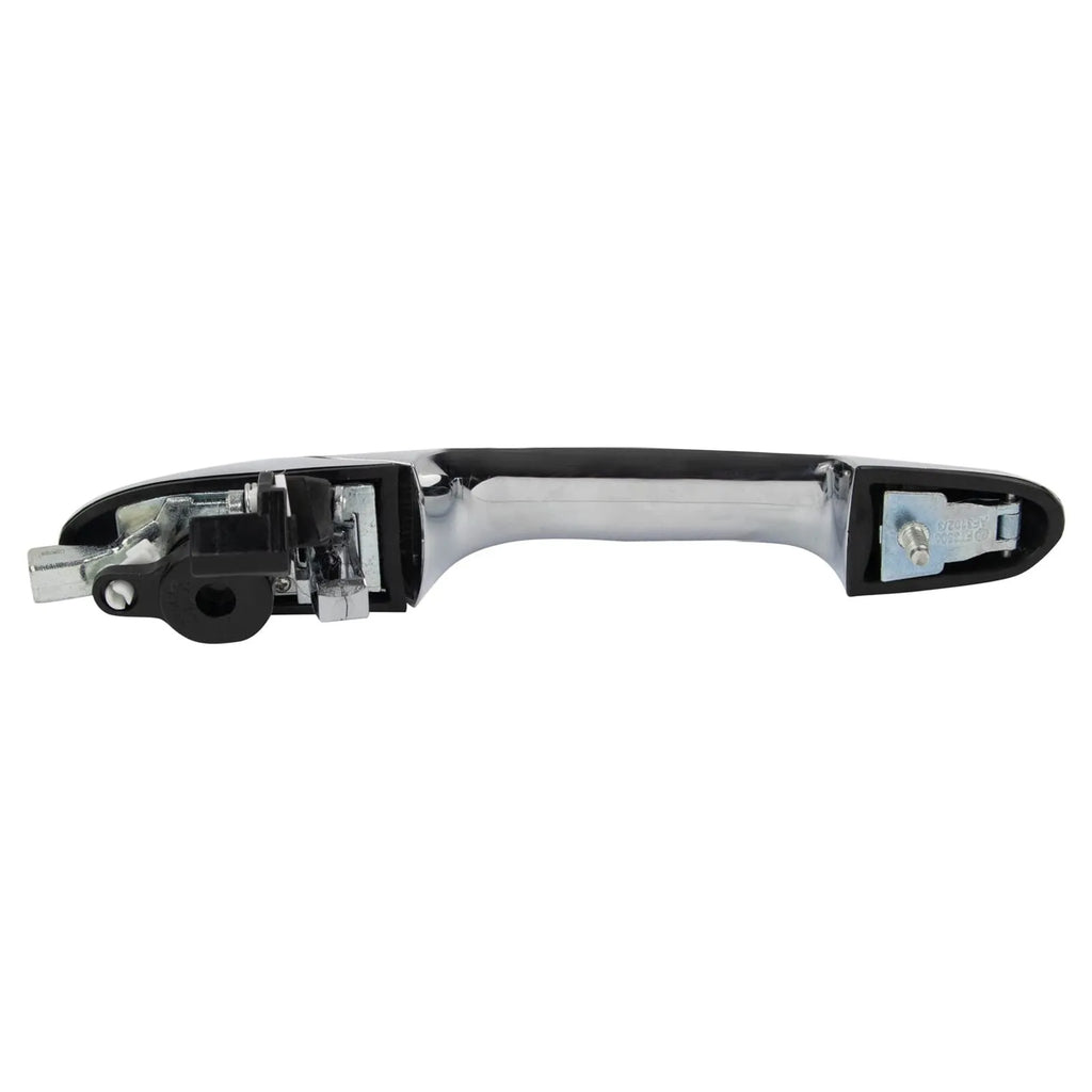 Black plastic replacement door handle for Fiat 500 measuring 16.2x8x7 cm