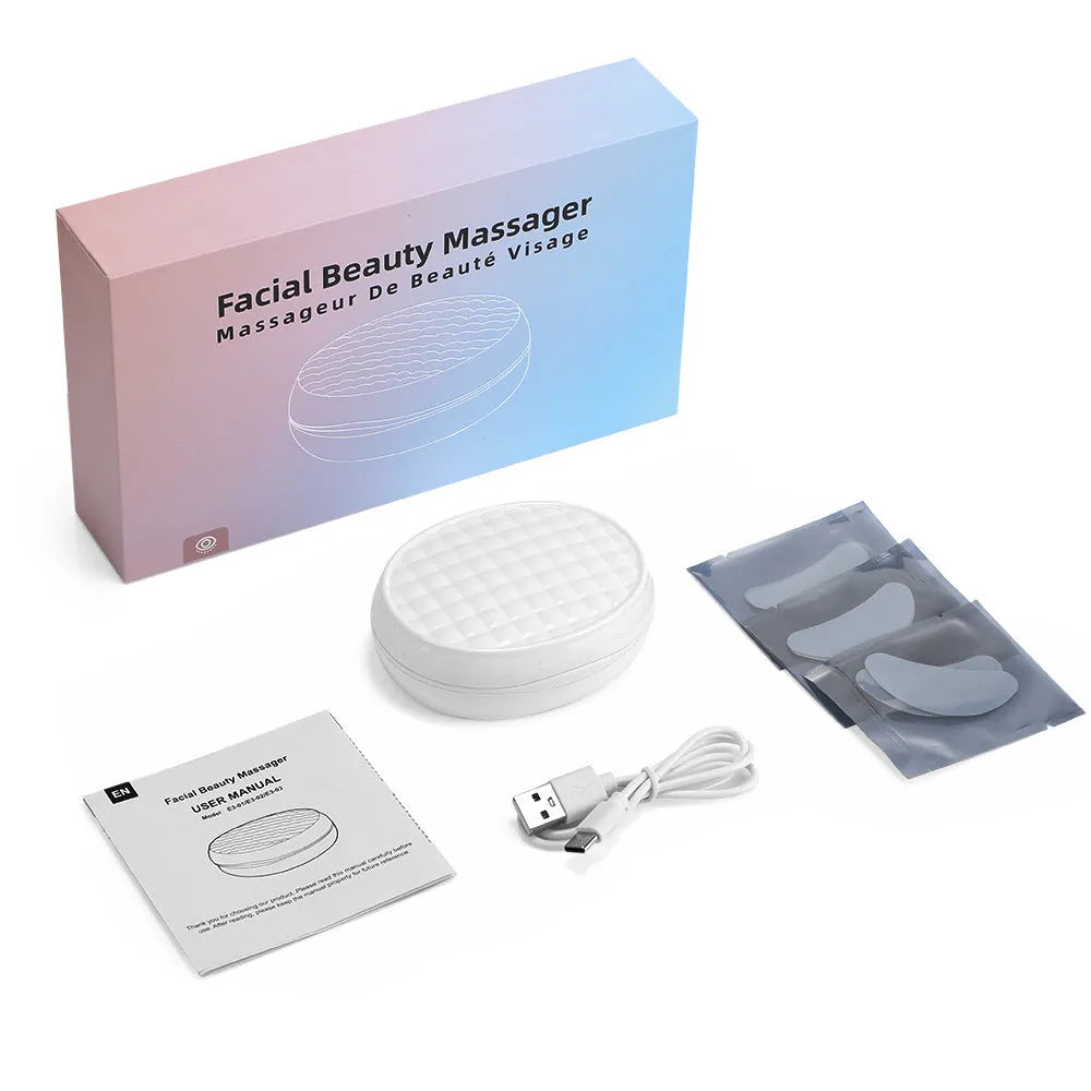 White wireless red light eye beautification instrument with EMS facial massage functionality