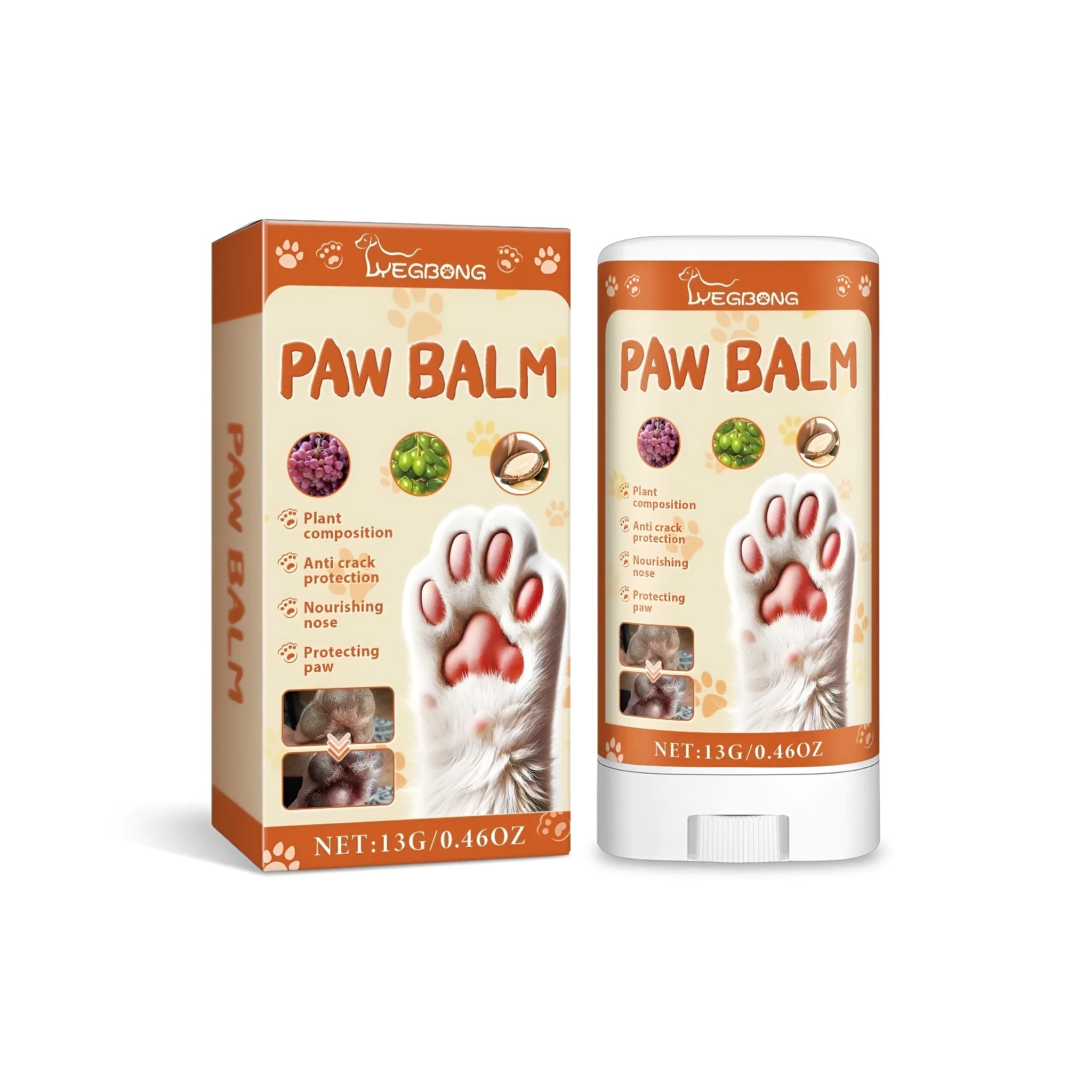 13g tube of pet paw protection cream for dogs and cats with anti-cracking properties