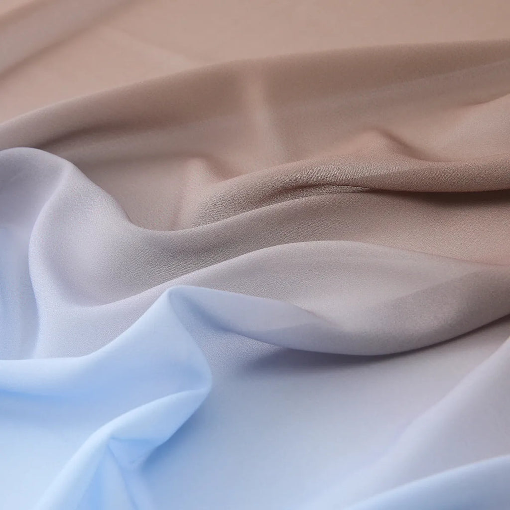 Bubble towel breathable soft scarf for women in chiffon with ethnic print, 175cm long, 70cm wide, available in 12 colours