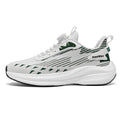 Men's low-top sports shoes with fly-knit mesh upper and rotating buckle fastening in black colour