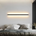 80 cm long black aluminium LED wall lamp with a PC shade and touch control for three colour temperatures.