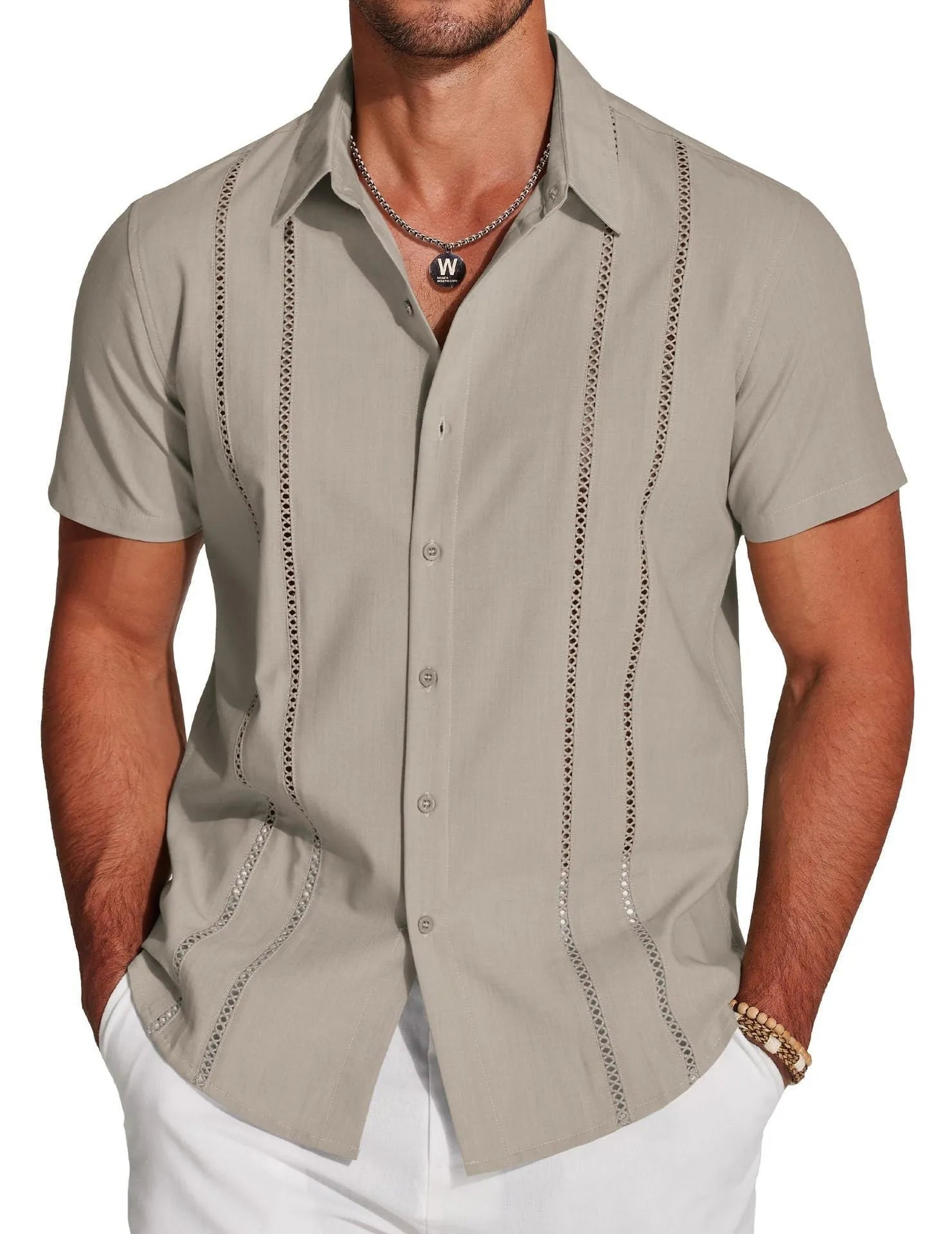 Men's slim fit digital printed short sleeve shirt with button front, available in multiple colours and sizes S to 6XL