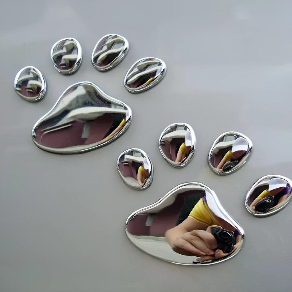 PVC car sticker with hand-shaped brush design and dog footprints pattern for bumper scratch protection