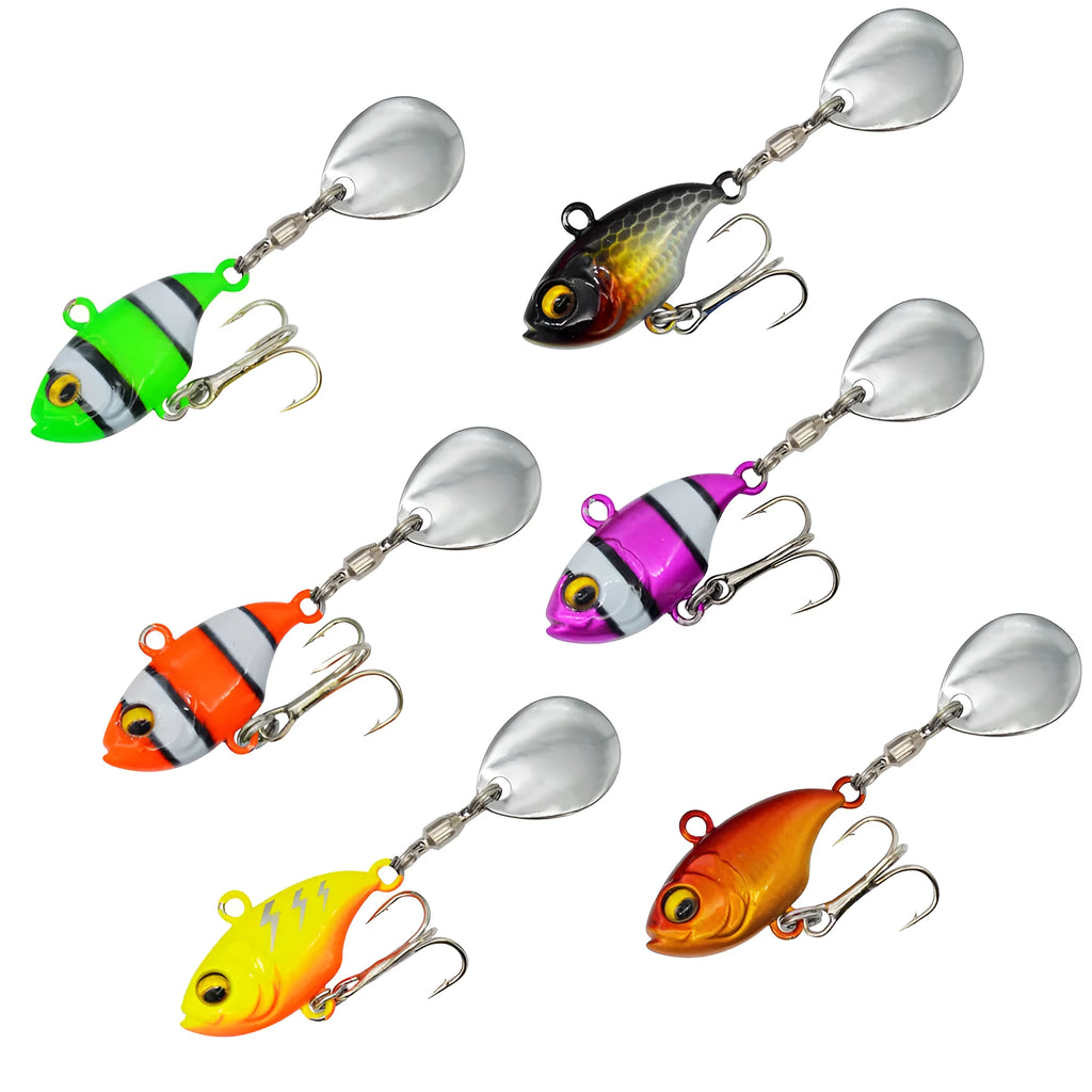 20g metal sea fishing iron plate lure with rotating sequins in gold colour.