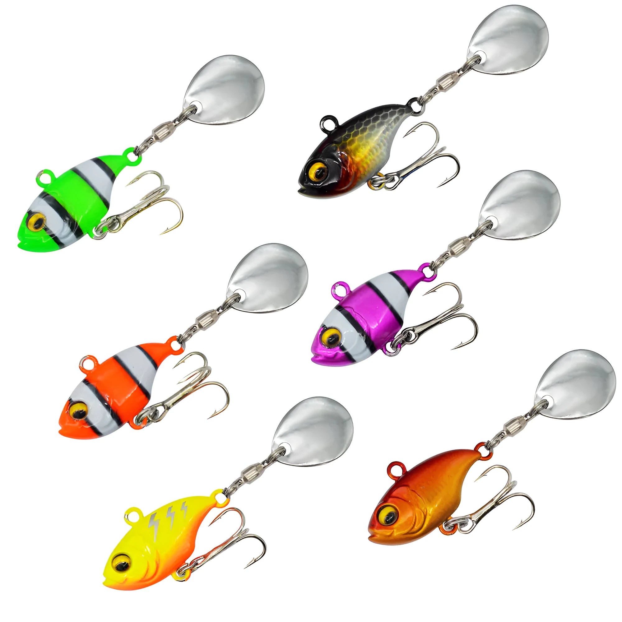 20g metal sea fishing iron plate lure with rotating sequins in gold colour.