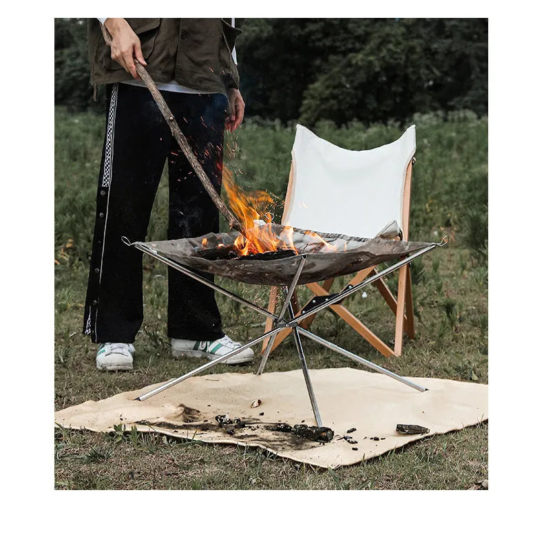 Silver stainless steel barbecue grill with a fine mesh net, shown in a large size for group barbecues.
