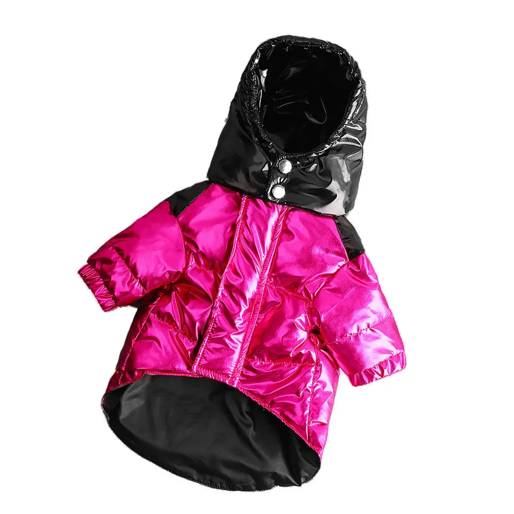 Thick warm pet dog down jacket in red colour, 90% pure duck down fill for small to large dogs